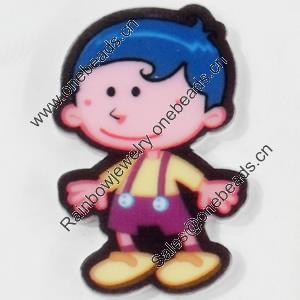 Acrylic Cabochons, No-Hole Jewelry findings, boy, 25x42mm, Sold by PC  