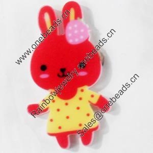 Acrylic Cabochons, No-Hole Jewelry findings, rabbit, 20x35mm, Sold by PC  