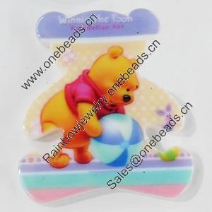 Acrylic Cabochons, No-Hole Jewelry findings, Bear, 32x38mm, Sold by PC  