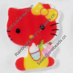 Acrylic Cabochons, No-Hole Jewelry findings, Cat, 30x38mm, Sold by PC  