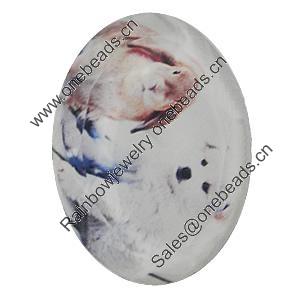 Resin Cabochons, No-Hole Jewelry findings, Faceted Flat Oval, 39x53mm, Sold by PC