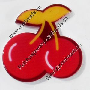 Acrylic Cabochons, No-Hole Jewelry findings, cherry, 36x35mm, Sold by PC  
