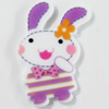 Acrylic Cabochons, No-Hole Jewelry findings, Rabbit, 24x40mm, Sold by PC  