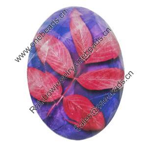 Resin Cabochons, No-Hole Jewelry findings, Faceted Flat Oval, 39x53mm, Sold by PC