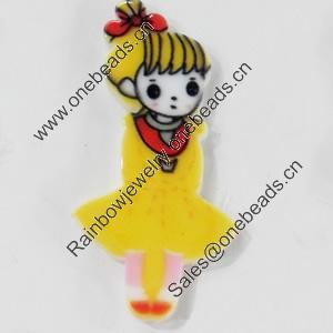 Acrylic Cabochons, No-Hole Jewelry findings, Girl, 22x43mm, Sold by PC  