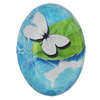 Resin Cabochons, No-Hole Jewelry findings, Faceted Flat Oval, 25x35mm, Sold by PC