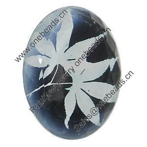 Resin Cabochons, No-Hole Jewelry findings, Faceted Flat Oval, 39x53mm, Sold by PC