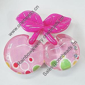 Resin Cabochons, No-Hole Jewelry findings, Fruit 49x42mm, Sold by PC