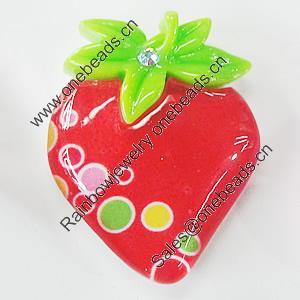 Resin Cabochons, No-Hole Jewelry findings, Fruit 38x48mm, Sold by PC