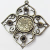 Zinc Alloy Pendant Settings, Outside diameter:45x48mm Interior diameter:15mm, Sold by PC