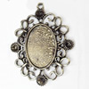 Zinc Alloy Pendant Settings, Outside diameter:41x53mm Interior diameter:18x25mm, Sold by PC