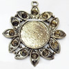 Zinc Alloy Pendant Settings, Outside diameter:43x48mm Interior diameter:20mm, Sold by PC