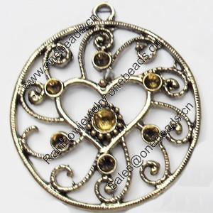 Pendant, Zinc Alloy Jewelry Findings, 41x43mm, Sold by PC