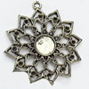 Zinc Alloy Pendant Settings, Outside diameter:44x48mm Interior diameter:11mm, Sold by PC