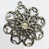 Pendant, Zinc Alloy Jewelry Findings, Flower, 43x47mm, Sold by PC