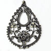 Pendant, Zinc Alloy Jewelry Findings, Teardrop, 36x50mm, Sold by PC