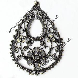 Pendant, Zinc Alloy Jewelry Findings, Teardrop, 36x50mm, Sold by PC