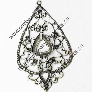 Pendant, Zinc Alloy Jewelry Findings, Teardrop, 50x81mm, Sold by PC