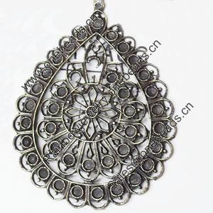 Pendant, Zinc Alloy Jewelry Findings, Teardrop, 52x65mm, Sold by PC