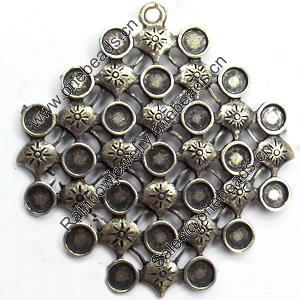Pendant, Zinc Alloy Jewelry Findings, 46x48mm, Sold by PC