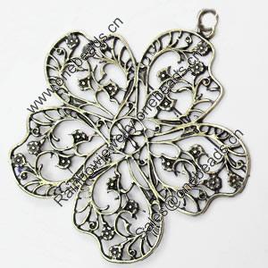 Pendant, Zinc Alloy Jewelry Findings, Flower, 54x54mm, Sold by PC