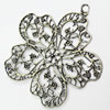 Pendant, Zinc Alloy Jewelry Findings, Flower, 54x54mm, Sold by PC