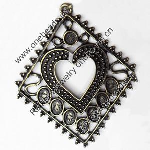 Pendant, Zinc Alloy Jewelry Findings, 45x57mm, Sold by PC