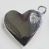 Zinc Alloy Charm/Pendant with Crystal, Heart 31x27mm, Sold by PC