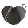 Zinc Alloy Charm/Pendant with Crystal, Heart 33x33mm, Sold by PC