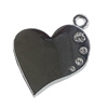 Zinc Alloy Charm/Pendant with Crystal, Heart 28x36mm, Sold by PC