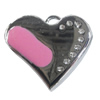 Zinc Alloy Charm/Pendant with Crystal, Heart 35x28mm, Sold by PC