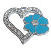 Zinc Alloy Charm/Pendant with Crystal, Heart 38x35mm, Sold by PC