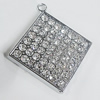 Zinc Alloy Charm/Pendant with Crystal, Diamond 47x53mm, Sold by PC