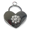 Zinc Alloy Charm/Pendant with Crystal, 28x37mm, Sold by PC