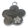Zinc Alloy Charm/Pendant with Crystal, Flower 31x37mm, Sold by PC