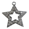 Zinc Alloy Charm/Pendant with Crystal, Star 33x37mm, Sold by PC
