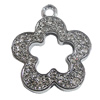 Zinc Alloy Charm/Pendant with Crystal, Flower 32x40mm, Sold by PC