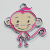 Zinc Alloy Enamel Pendant, Monkey 22x26mm, Sold by PC