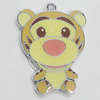 Zinc Alloy Enamel Pendant, Tiger 25x33mm, Sold by PC