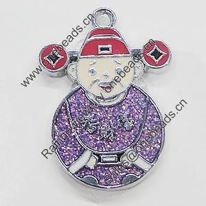 Zinc Alloy Enamel Pendant, 20x33mm, Sold by PC