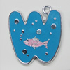 Zinc Alloy Enamel Pendant, Letter 32x35mm, Sold by PC