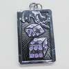 Zinc Alloy Enamel Pendant, Rectangle 23x38mm, Sold by PC