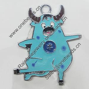 Zinc Alloy Enamel Pendant, 30x41mm, Sold by PC