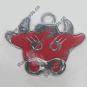 Zinc Alloy Enamel Pendant, Animal 50x40mm, Sold by PC