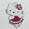 Zinc Alloy Enamel Pendant, Cat 39x54mm, Sold by PC