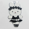 Zinc Alloy Enamel Pendant, Rabbit 35x65mm, Sold by PC