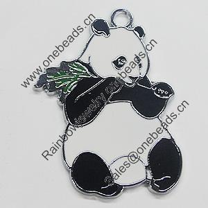 Zinc Alloy Enamel Pendant, Panda 30x50mm, Sold by PC