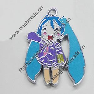 Zinc Alloy Enamel Pendant, 26x37mm, Sold by PC