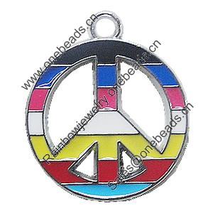 Zinc Alloy Enamel Pendant, Sign 26x30mm, Sold by PC