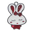 Zinc Alloy Enamel Pendant, Rabbit 20x30mm, Sold by PC
